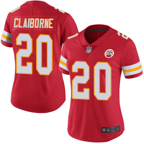 Women Kansas City Chiefs 20 Claiborne Morris Red Team Color Vapor Untouchable Limited Player Football Nike NFL Jersey